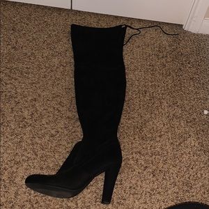 Steve Madden Women’s Suede Thigh High Boots Black